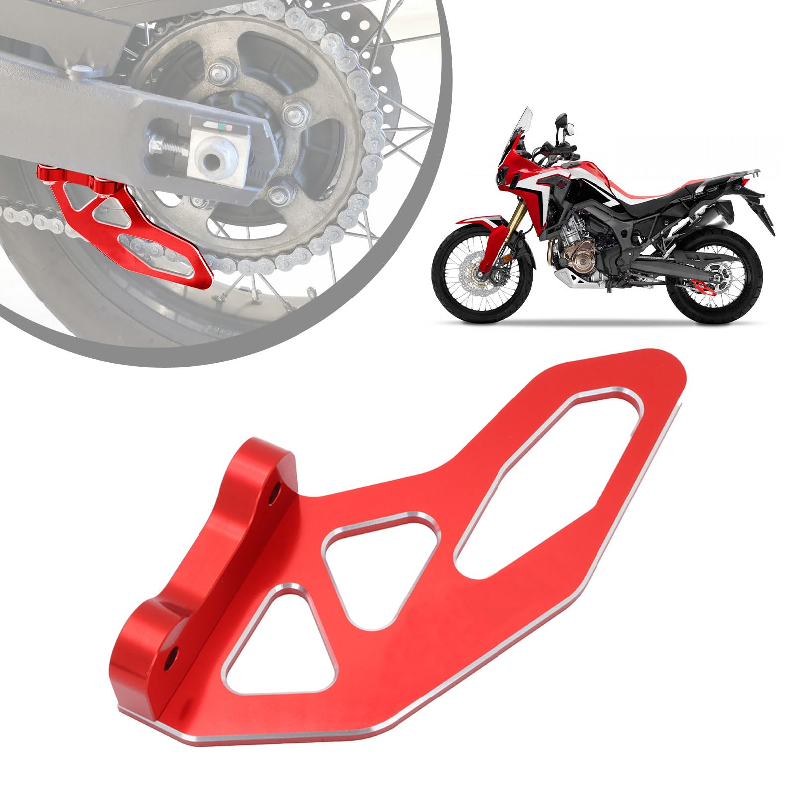 AnXin Motorcycle Chain Guide Guard CNC Aluminum Protection Protector for CRF1000L 2016 2017 2018 2019 Dirt Pit Bike - RED