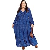 Avenue Women's Plus Size Dress Desi Ruffle