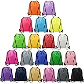 Vorspack 100 Pcs Drawstring Bags Bulk - Lightweight Drawstring Backpack, Cinch Bag for Party Sport Gym Trip Gift - 20 Colors