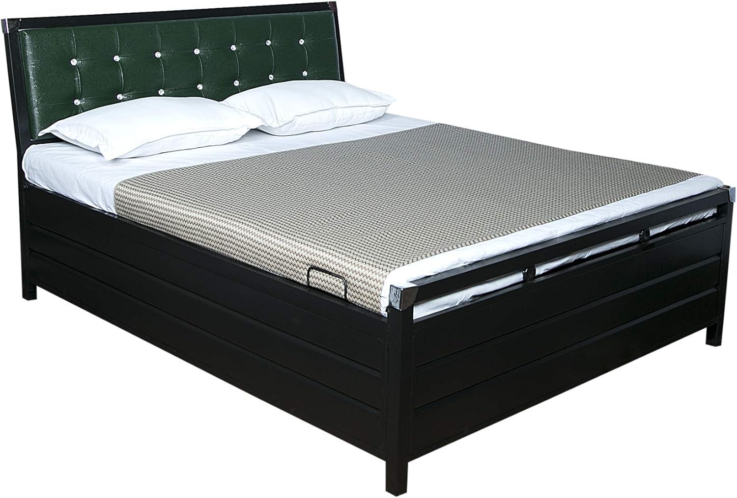 Queen Size Metal Box Bed with Hydraulic Storage (Matte_Black) Amazon.in Home & Kitchen