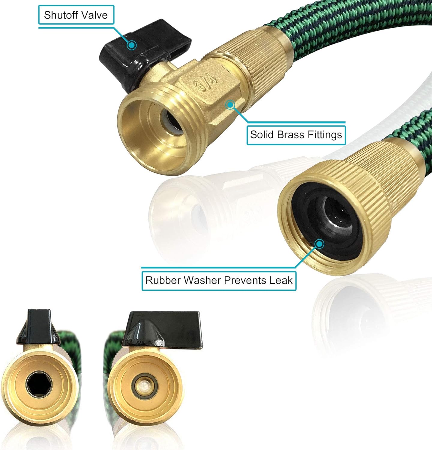 TheFitLife Expandable and Felxible Garden Hose - 2020 Upgrade Model 13-Layer Latex Inner and Solid Brass Fittings 3 Times Expanding Kink Free Easy Storage Collapsible Water Hose with Nozzle (25 FT) : Garden & Outdoor
