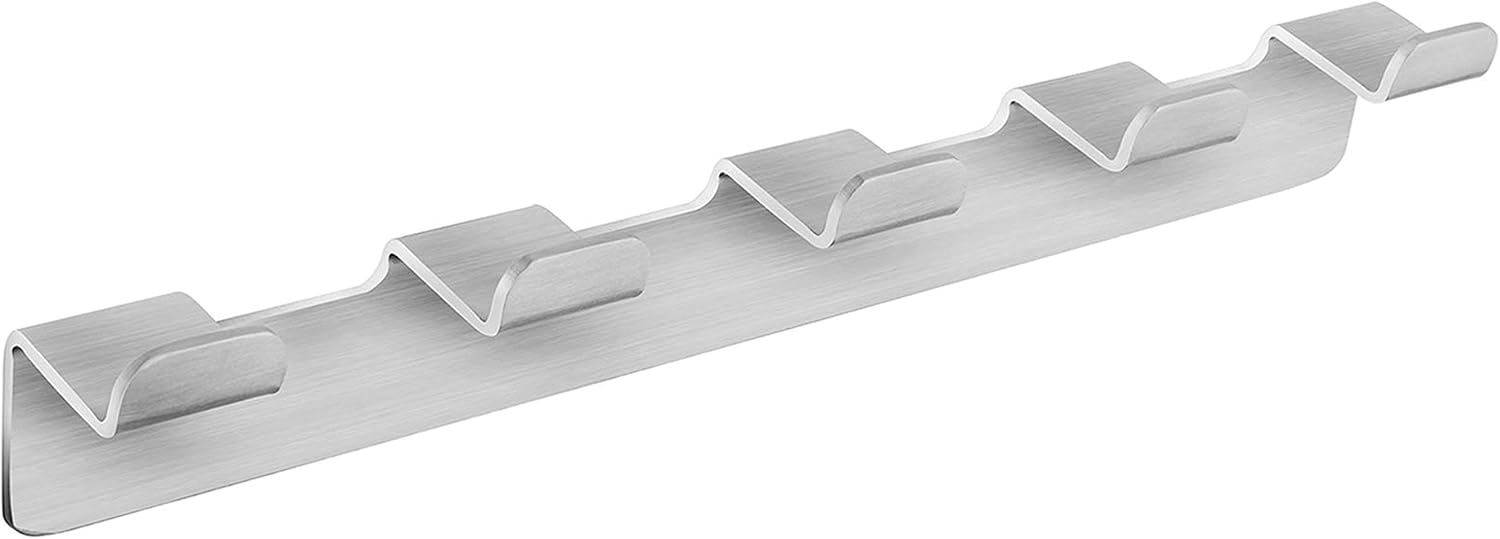WEISSENSTEIN Hakenleiste Edelstahl Selbstklebend fürs Bad – 5 Haken