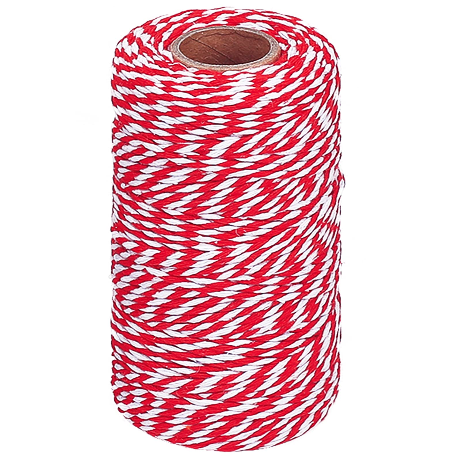 Vivifying Red and White Bakers Twine, 328 Feet Cotton String for DIY Crafts