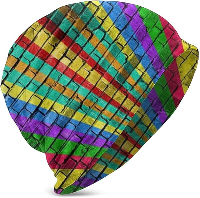 Berretti Unisex Berretti LGBT Bandiera arcobaleno Dipinti Vecchio Muro