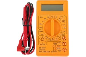 GRIRIW Portable Digital Multimeter Volt Ohm Meter Voltage Tester with Continuity Buzzer, Mini Yellow Multi