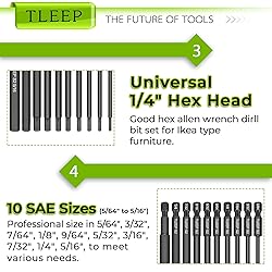TLEEP 10 x Long 100MM 1/4 Inch Hex Head Allen