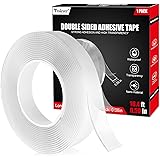 Teskyer Double Sided Tape, 0.59 Inch Wide by 16.4 Ft Long, Free Cut Double Sided Adhesive Tape, Super Sticky Multipurpose Mou