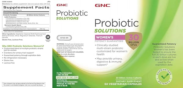 GNC PROBIOTIC SOLUTIONS – WOMEN’S – 30 BILLION CFUS – TWIN PACK