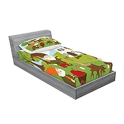 Ambesonne Gnome Fitted Sheet & Pillow Sham