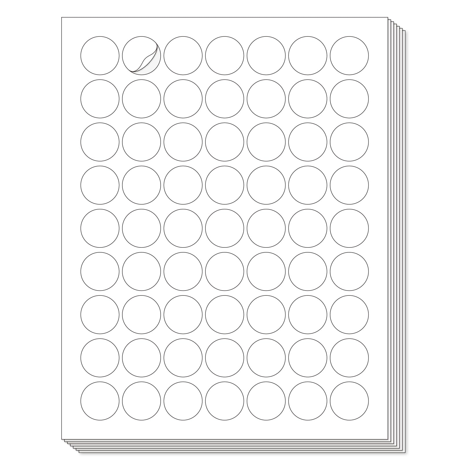 Photo 1 of L LIKED 1'' Diameter Round Printable 25 Sheets Matte Sticker Labels for Laser/Inkjet Printer, White Blank Circle Stickers, Strong Adhesive (1575 Labels)