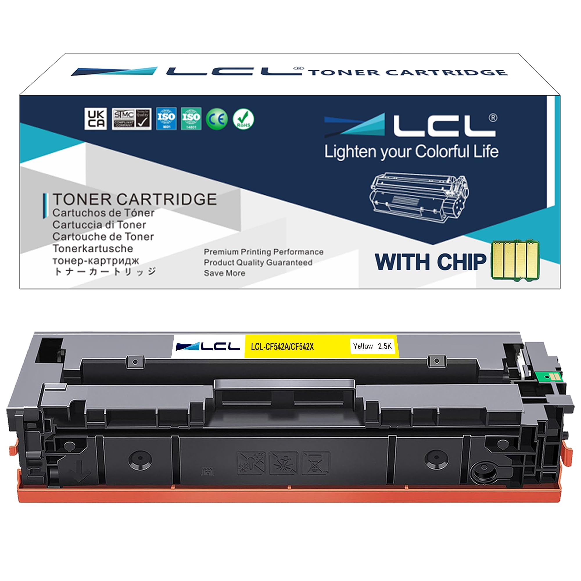LCL CF542X Yellow Toner Cartridge Replacement for HP 203A 203X CF542A CF542X Replacement for HP Color Laserjet Pro M254dw M254dn M254nw MFP M281fdw M281fdn M281cdw M280nw (1 Pack)