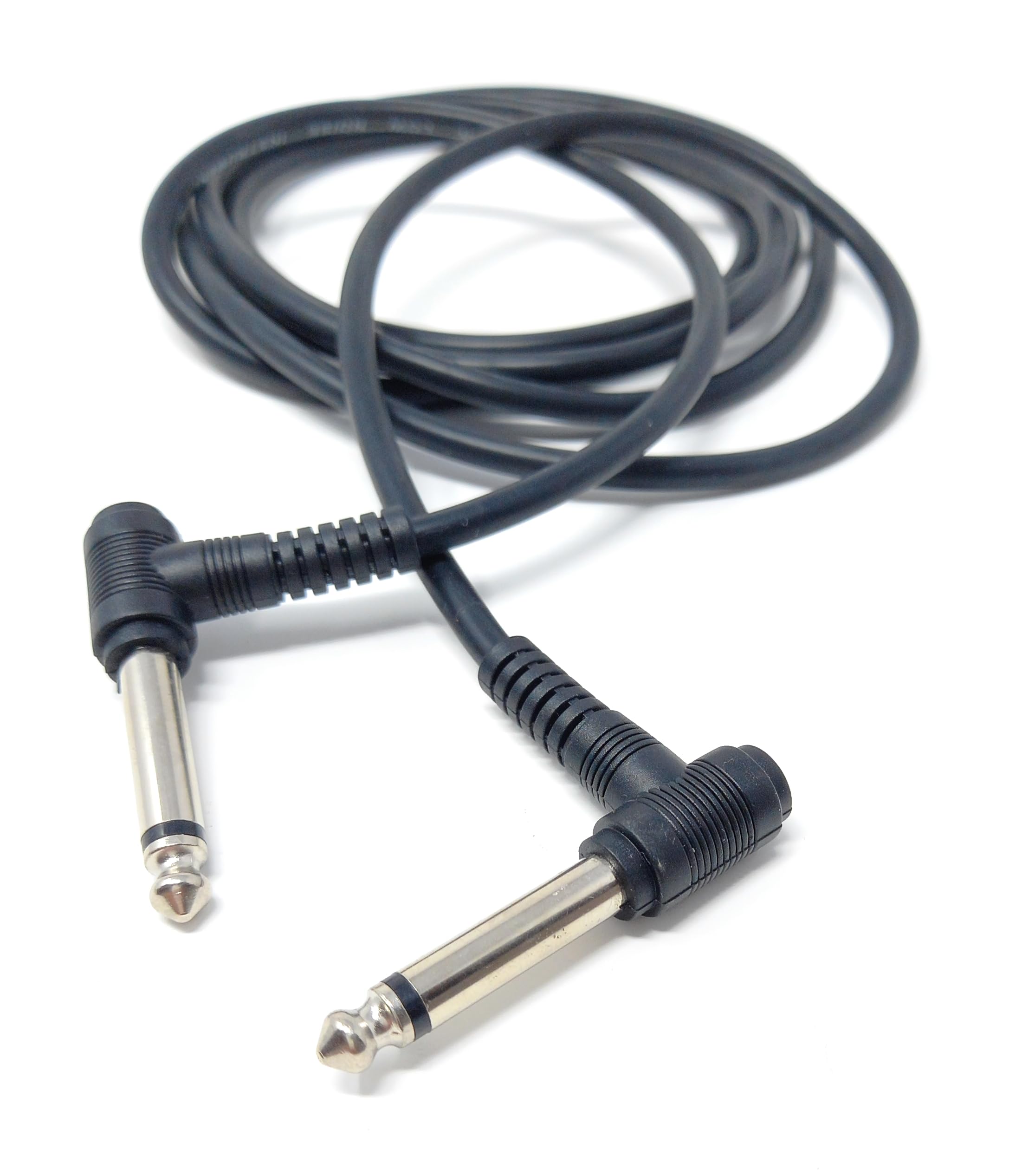 DRUT 2m 6.35mm to 6.35mm Right Angle 90 Degree Jack Audio Mono Guitar Speaker Music Instrument Cable Lead 6.5ft