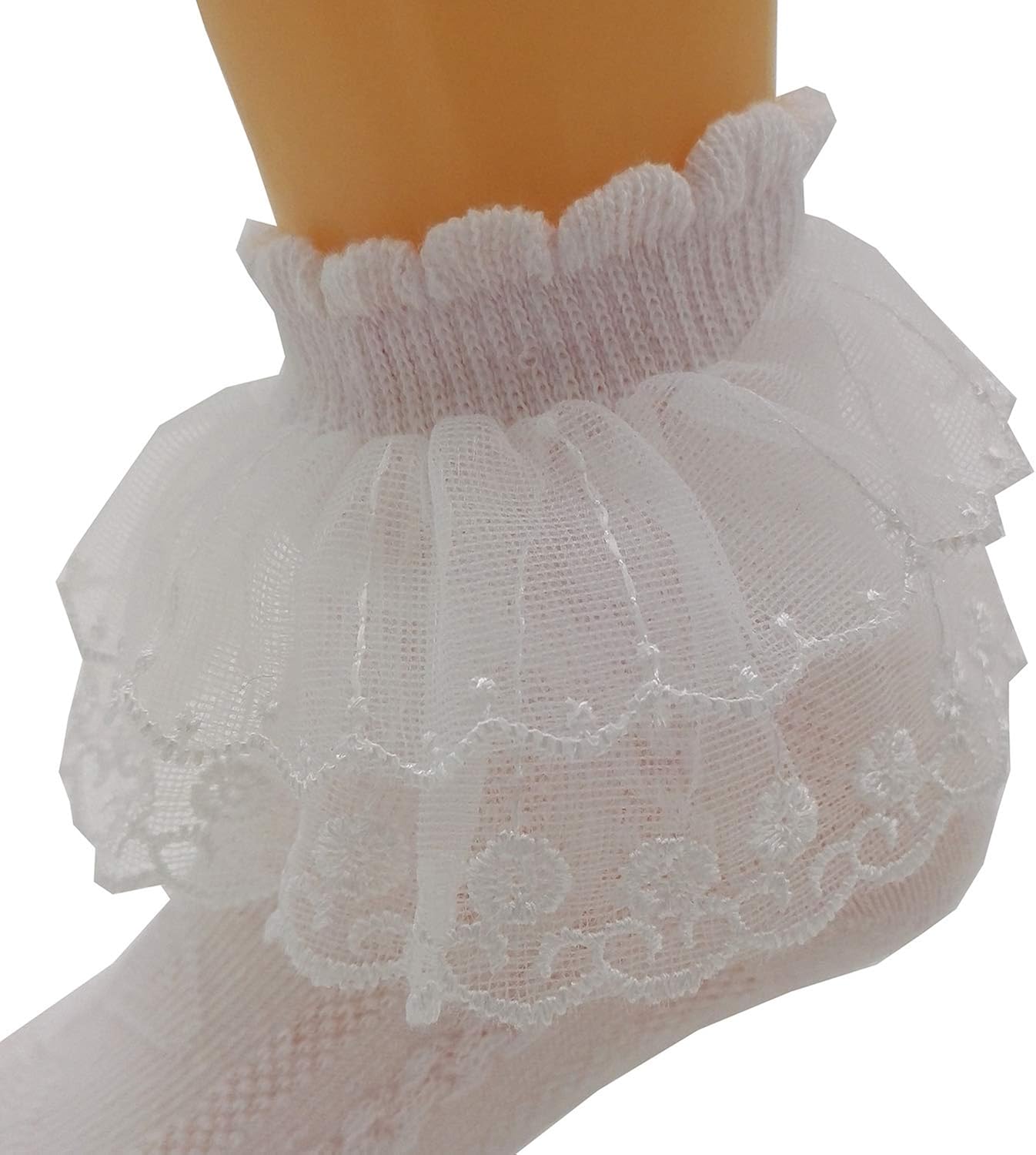 Xiyadun 5 Pairs Toddler Baby & Child Girls Ruffle Lace Ankle Cotton