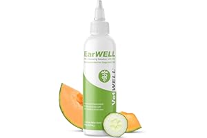 VetWELL Ear Cleaner for Dogs and Cats - Otic Rinse for Infections and Controlling Ear Infections and Odor in Pets - 8 oz (Cucumber Melon)
