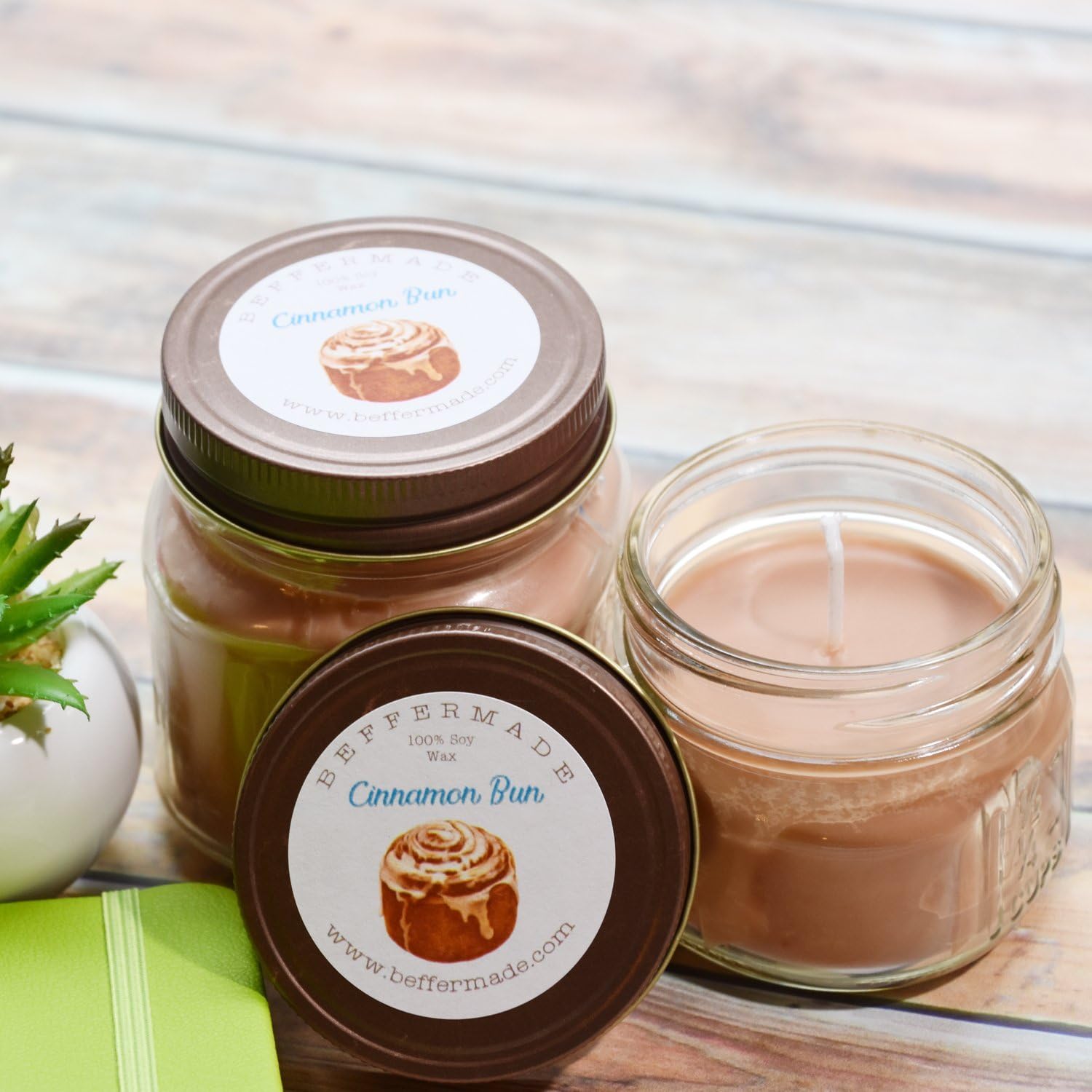 Cinnamon Bun Scented Soy Jar Candle, 4 oz