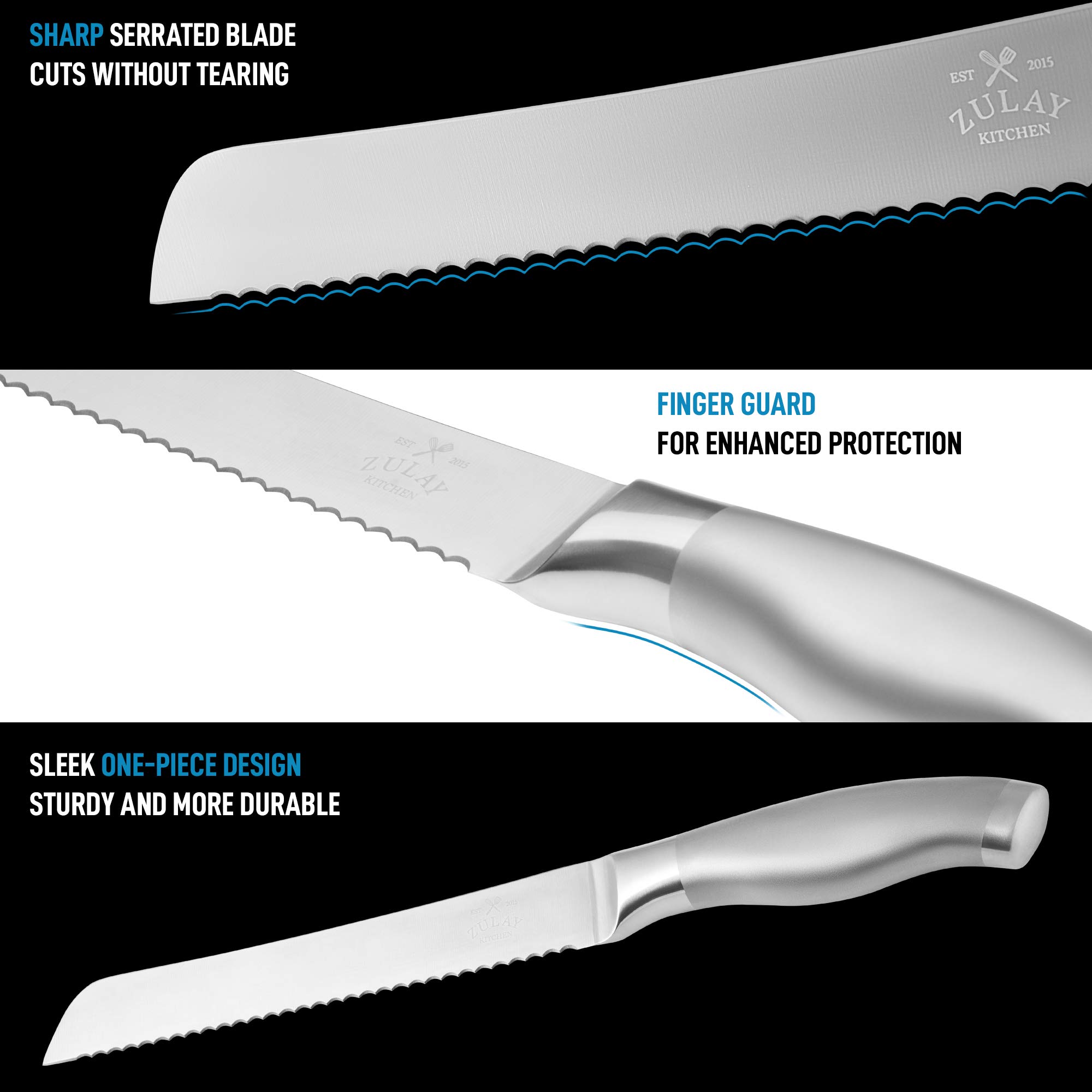 ( See all photos) Zulay Serrated Bread Knife 8 inch UltraSharp
