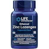 Life Extension Enhanced Zinc Lozenges, Vegetarian, 30 Lozenges | Zinc Acetate Lozenges with Ionic Zinc, Optimal Immune Support &amp; Strong Immune Response, Peppermint; Non-GMO &amp; Gluten-Free