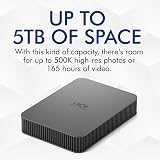 LaCie 2TB Portable External Hard Drive Space Grey Rescue Data Recovery Included view 3
