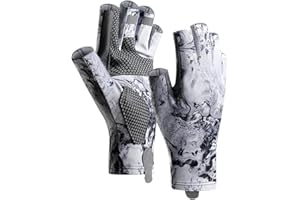 Sun Protection Fishing Gloves Fish Handling Gloves Fingerless Fishing Gloves for Hiking, Kayaking, Boating, Summer Fishing Ac