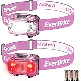EverBrite Headlamp, 2 Pack Kids Headlamp with Red Light and Memory Function, Head Lamp for Adults and Kids with 5 Modes, Brig