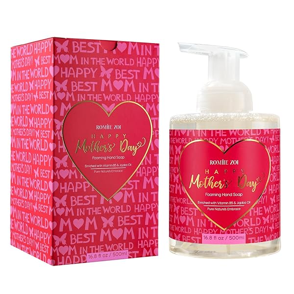 ROMIIE ZOI FOAMING HAND SOAP FOR MOTHER’S DAY GIFT BASKET – RED INFUSED WITH ROSE SCENTED AROMA – 500 ML / 16.8 FL OZ