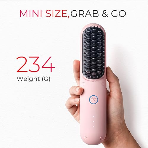 TYMO Porta Cordless Hair Straightener Brush, Portable Mini