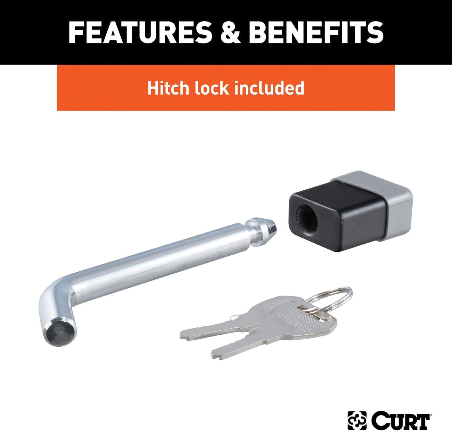 CURT 45141 Trailer Hitch Mount, 2-Inch Ball, Lock, Fits 2-In Receiver, 7,500 lbs, 2" Drop: Automotive