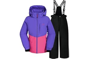 SMONTY SNOWER Girls Snowsuit Detachable-Hooded Ski Suit Extra Warmth Winter Suit