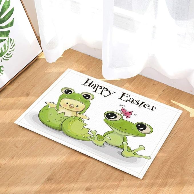 JHDF Letra Negra 2 Rana sobre Fondo Blanco Alfombrilla de baño Ángulo