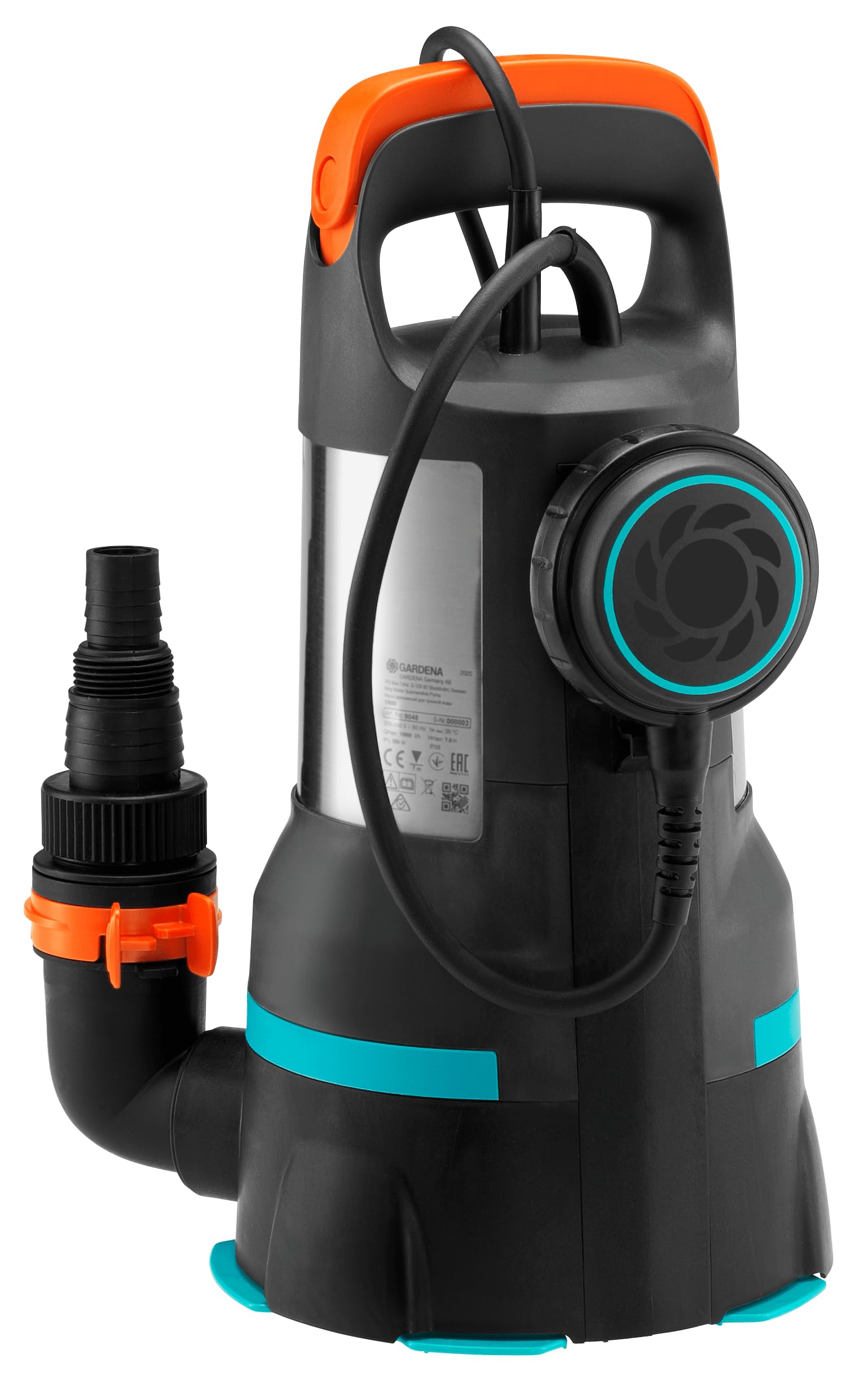 Gardena Klar-/Schmutzwasser-Tauchpumpe 15000: Kombi- Entwässerungspumpe mit 15.000 l/h Fördermenge, Flachabsaugung bis 1 mm und 35mm Korngröße, 550 W (09048-20) 4