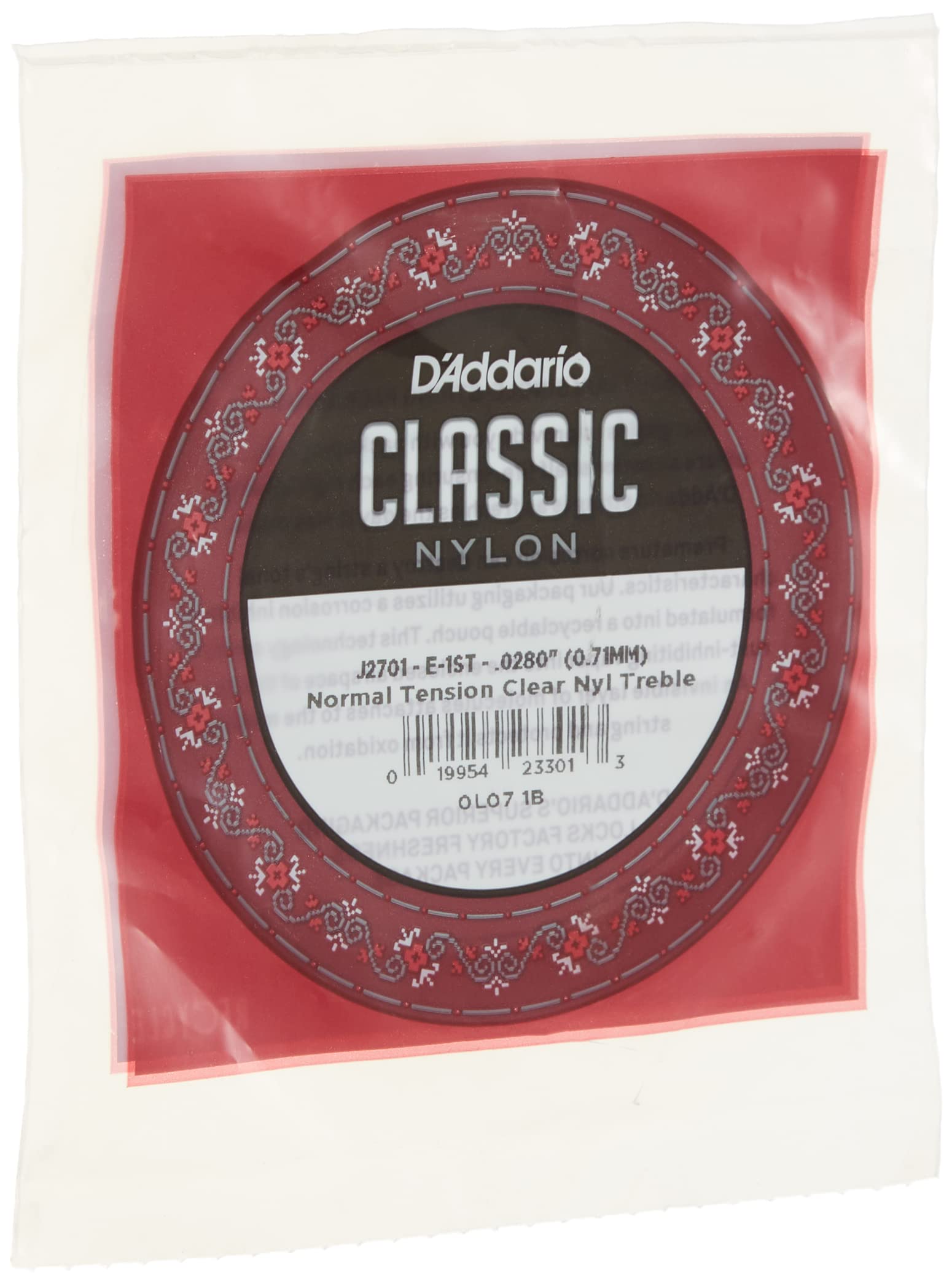 D'Addario J2701 Student Nylon Normal Tension Single First String for Classical Guitar