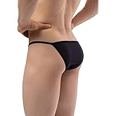 iKingsky Men's String Bikini Underwear High-leg Opening Briefs Sexy Brazilian Cut Bulge Underwear