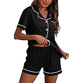 ZMJ Pajamas for Women Set 2 Piece Pj Short Sets Bride Sleepwear Button Up