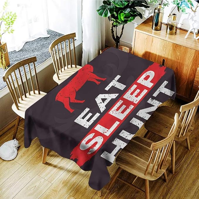 Amazon Com Angoueleven Hunting Party Table Cloth Eat Sleep Hunt