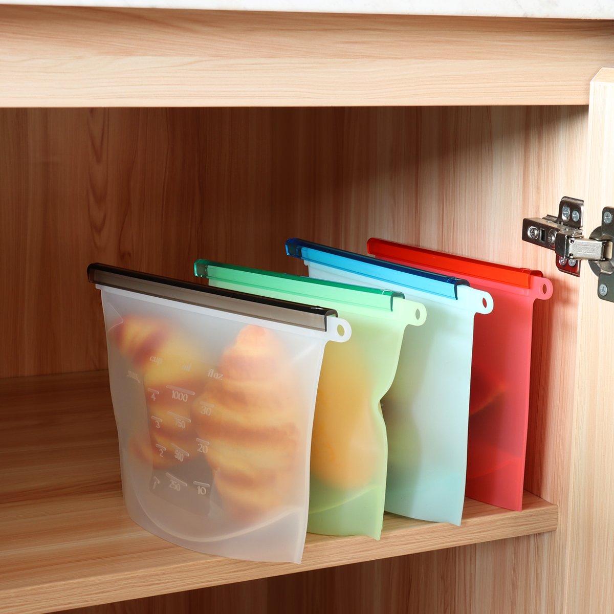 BESTONZON 4 Pack Reutilizable Silicona Bolsa de Conservación de ...