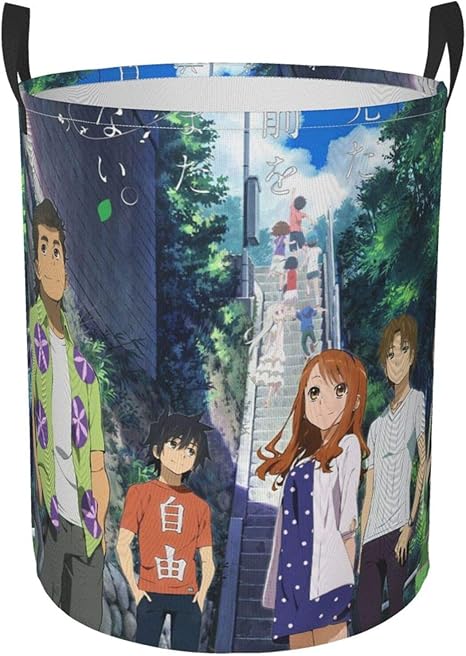 Amazon Co Jp あの日見た花の名前を僕達はまだ知らない4 折りたたみランドリーバスケット ランドリーバスケット 脱衣籠 ベビー おもちゃ タオル 服 子供 玩具 毛布 収納 円形 ランドリーバスケット ホーム キッチン