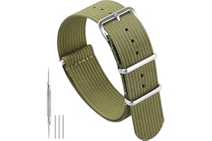 TACTICAL FROG Nylon Watch Band 18 mm 19 mm 20 mm 22 mm 24 mm, Waterproof Military Watch Straps Replacement for Men Women, With Stainless Steel Buckle