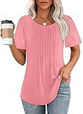Shirts for Women Dressy Casual Short Sleeve Blouses