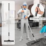 MR.SIGA Rubber Broom 3 in 1 Pet Hair Removal with Squeegee 61in Handle view 2