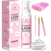 Buqikma Foaming Lash Shampoo Eyelash Extension Cleanser 3.4Fl Oz, Unscented | Tear-Free, pH Balanced, 3X Concentrated Lash Cleaner for Lash Extensions