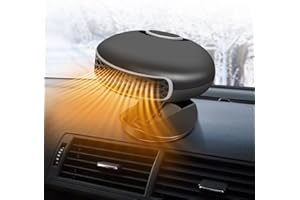 CHIANKU Car Heater Portable Car Heater Auto Heater Auto Portable Heater Plug Into Cigarette Lighter 2 in 1 Heating & Cooling Fan 12V 150W Car Heater 360°Rotatable Windshield Defrost Defogger for Cars (Black)