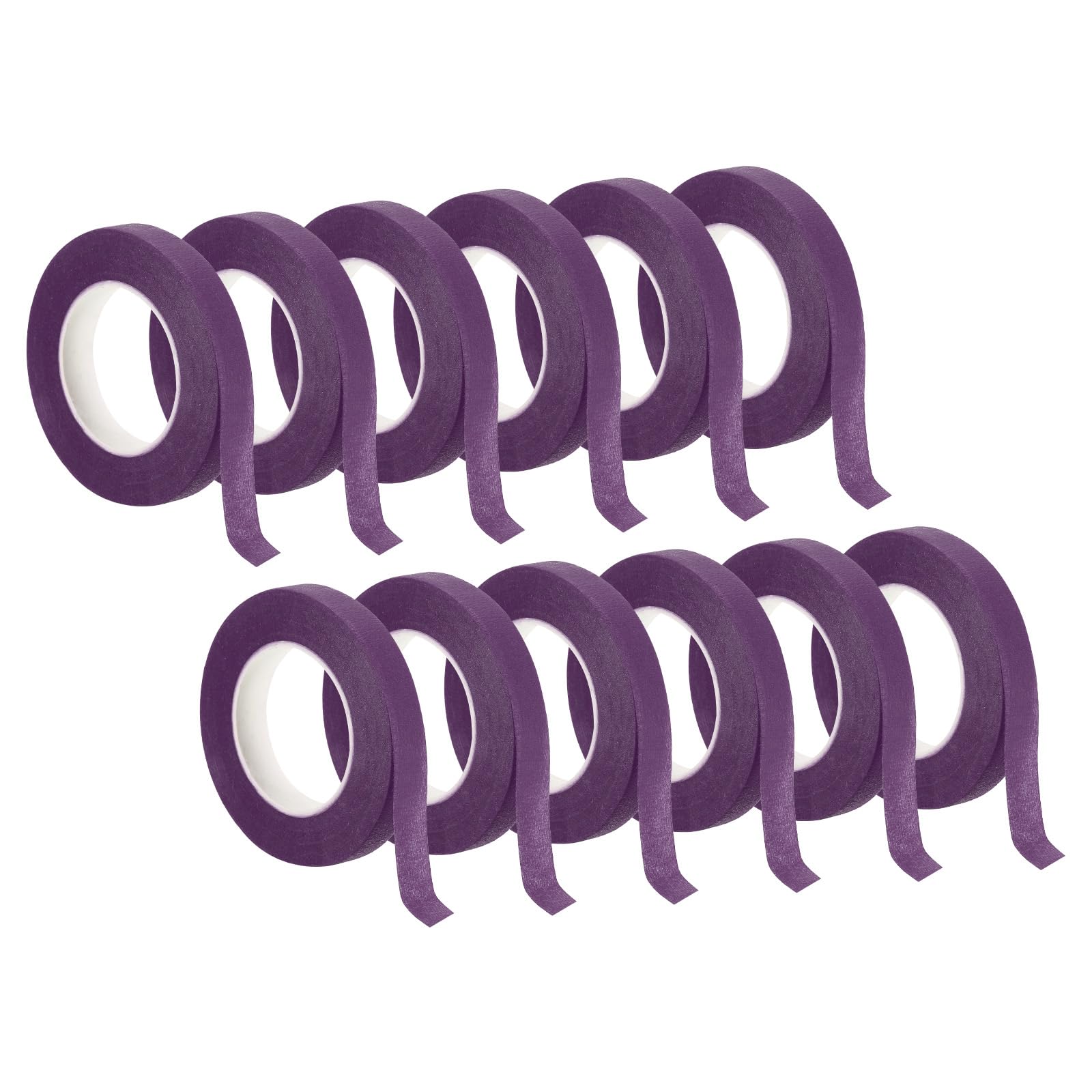 PATIKIL 30 Yard Floral Tapes, 12 Roll Florist Tape Crepe Paper Flowers Bouquets Tapes Waterproof for Bouquet Stem Wrapping, Purple (27 Meters)