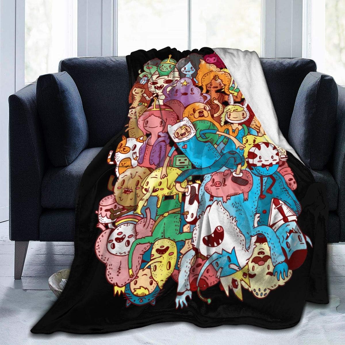 Adventure Time Soft and Warm Throw Blanket Digital Printed Ultra-Soft Micro Fleece Blanket 60"x50"