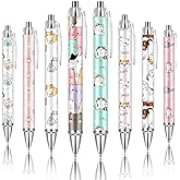 Ireer 8 Pcs Ballpoint Pens for Women 1.00 mm Cute Black Ink Fancy Pens Fine Point Smooth Writing for Students Classroom Office Supplies(Cat)