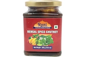 RANI BRAND AUTHENTIC INDIAN PRODUCTS Rani Bengal Spice Mango Chutney (Indian Preserve) 10.5oz (300g) Glass Jar, Ready to eat, Vegan ~ Gluten Free, All Natural, NON-GMO