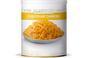 Nutristore Freeze-Dried Cheddar Cheese Shredded | Amazing Taste & Quality | Perfect for Snacking, Backpacking, Camping, or Home Meals | Emergency Food Storage | 25 Year Shelf-Life