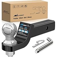 Nilight Trailer Hitch Ball Mount with 2-5/16Inch Trailer Ball & 5/8'' Hitch Pin Clip Fits 2-Inch Receiver 7500 lbs 2'' Drop,2