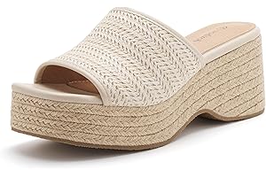 vodvob Platform Sandals for Women Wedges Open Toe Comfort Slip On Mules Bohemia Sandals Casual Summer Slides Espadrille Sandals