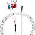 uxcell PT100 RTD Temperature Sensor Probe 3 Wires Cable Thermocouple Stainless Steel 50cm(1.64ft) (Temperature Rang: -50 to 2