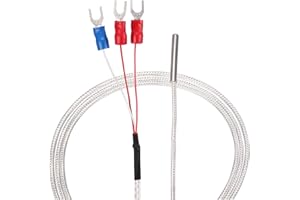 uxcell PT100 RTD Temperature Sensor Probe 3 Wires Cable Thermocouple Stainless Steel 50cm(1.64ft) (Temperature Rang: -50 to 2